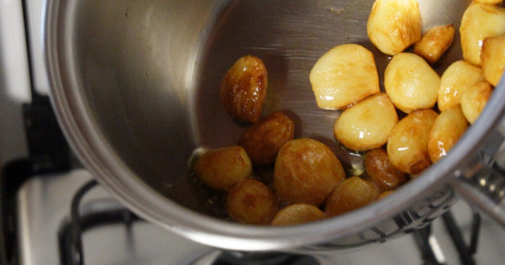 testando receitas alho frito